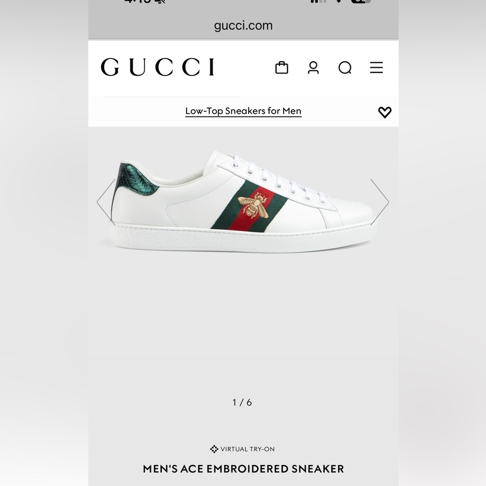 GUCCI Ace Embroidered White sneakers